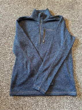 Eddie Bauer Navy Heather Quarter-Zip Pullover - Men’s Size M